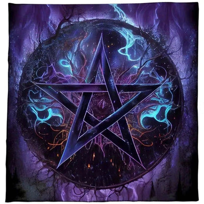 Pentacle Wicca Altar Cloth for Spiritual Practice Tarot Witch Tablecloth-MoonChildWorld