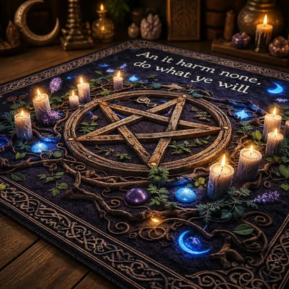 Pentacle Wiccan Area Rug – Pagan Carpet for Witch Home Decor_mockup_3.webp
