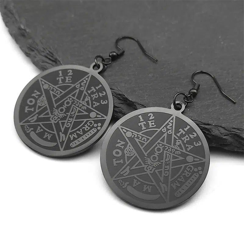 Pentacle Witchcraft Earrings-MoonChildWorld