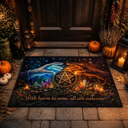 Pentacle & Witchy Hand Doormat – Wicca Pagan Welcome Mat for Witchy Home Decor_mockup_1.webp