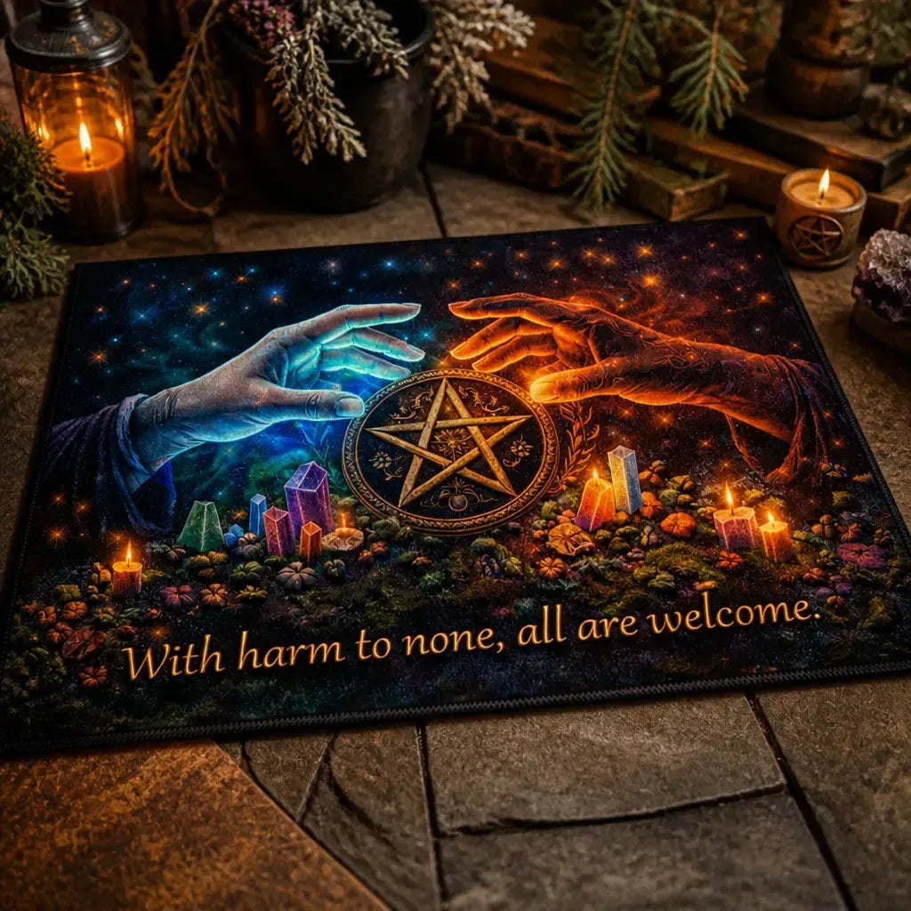 Pentacle & Witchy Hand Doormat – Wicca Pagan Welcome Mat for Witchy Home Decor_mockup_2.webp