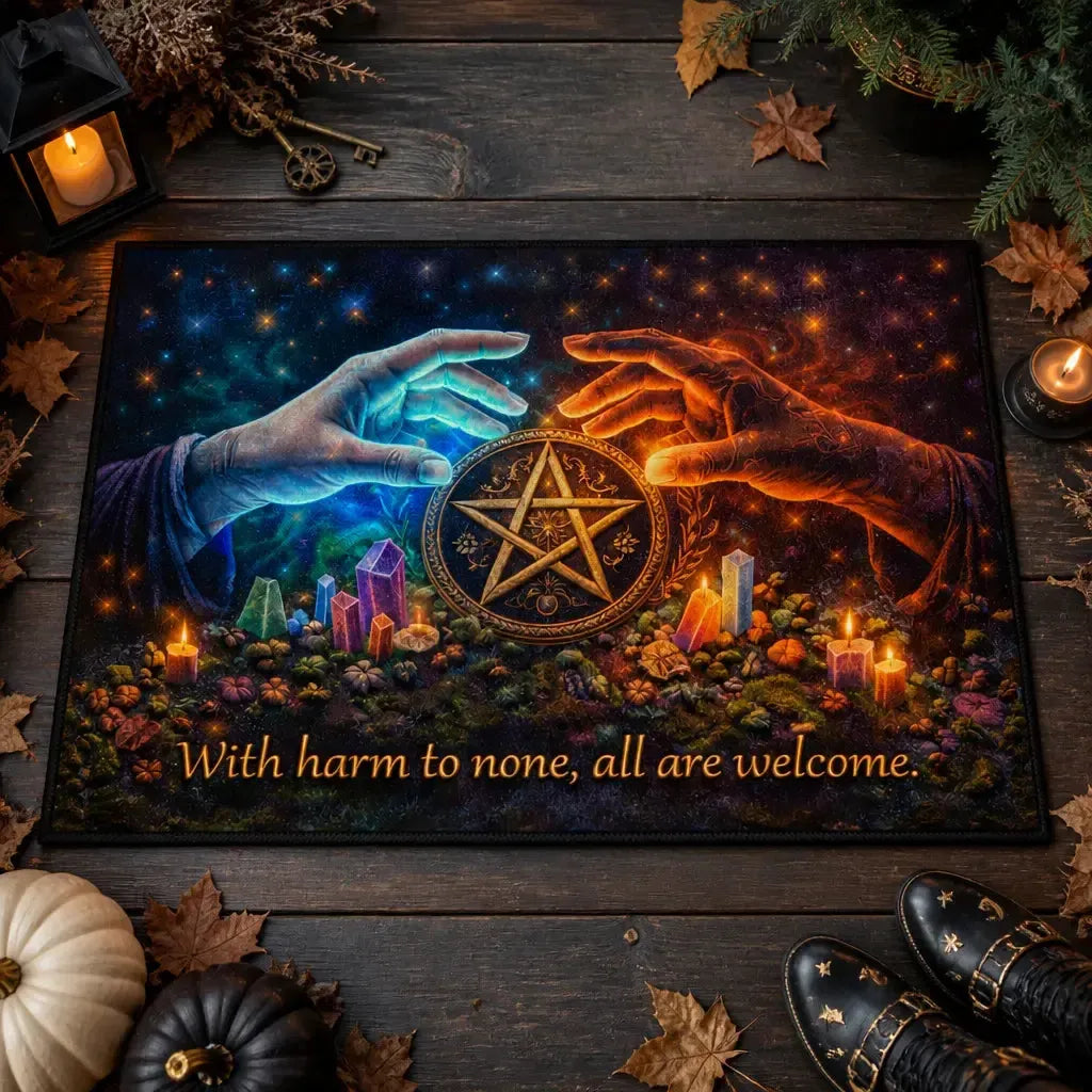 Pentacle & Witchy Hand Doormat – Wicca Pagan Welcome Mat for Witchy Home Decor_mockup_3.webp