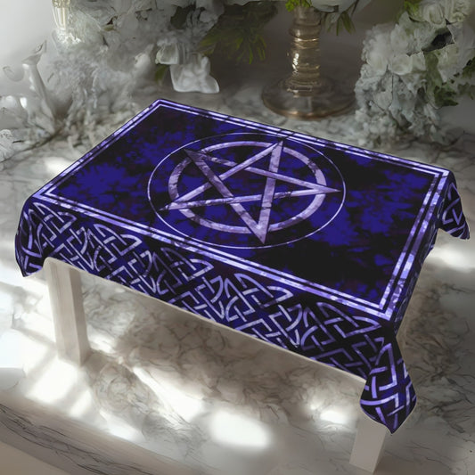 Wiccan Pagan Pentagram Tablecloth - Pentacle Witchcraft Table Decoration Tablecloth