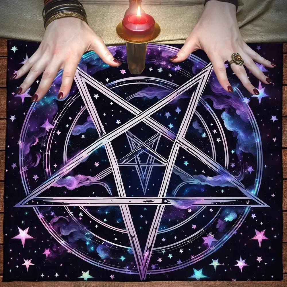 Pentagram Wicca Altar Cloth - Pentacle Pagan Tablecloth For Tarot Reading-MoonChildWorld