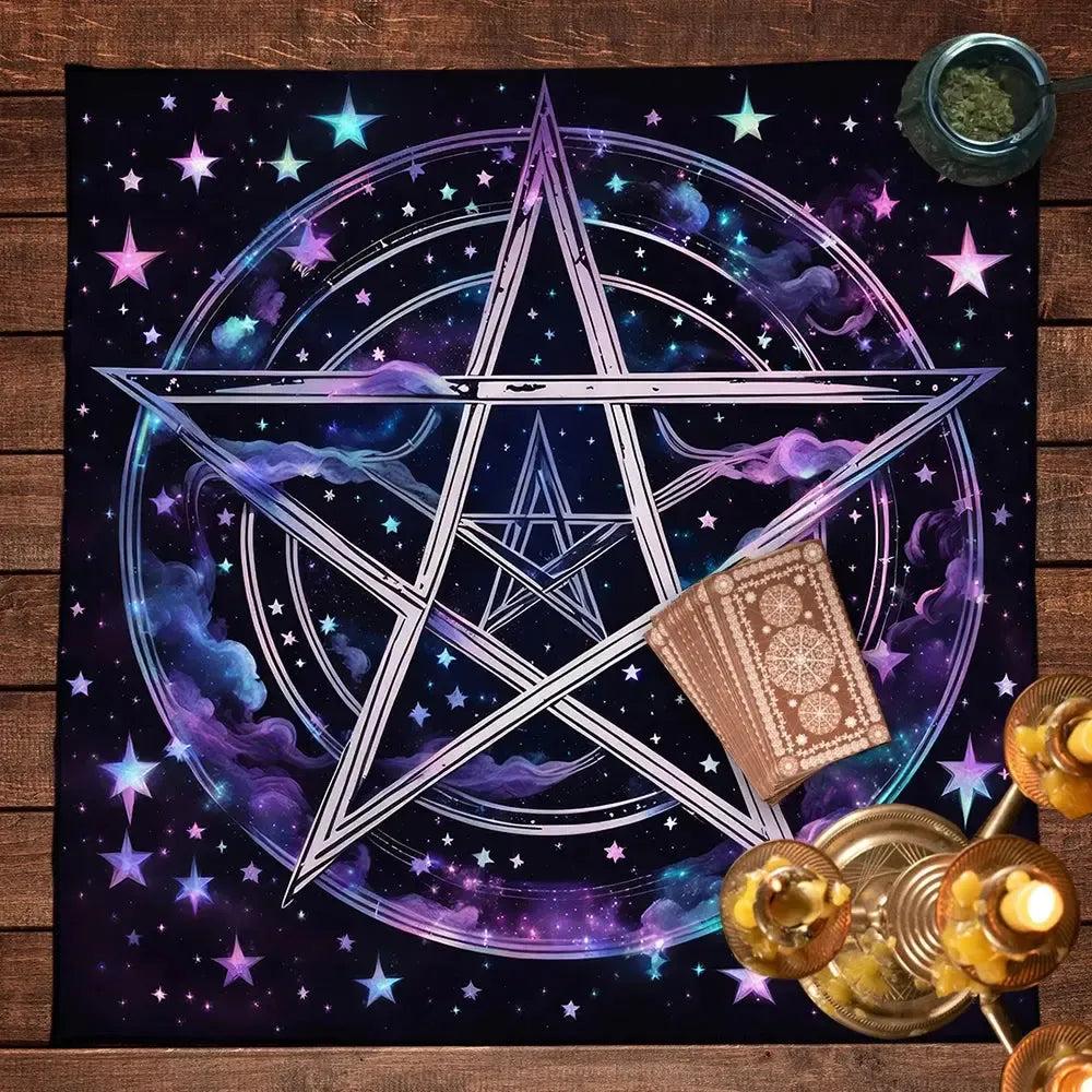 Pentagram Wicca Altar Cloth - Pentacle Pagan Tablecloth For Tarot Reading-MoonChildWorld