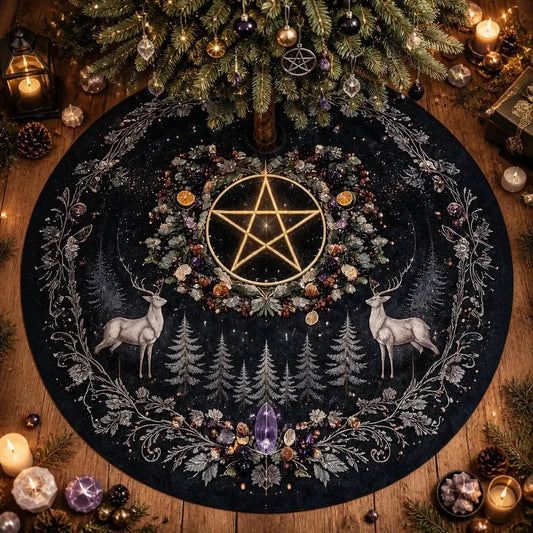Pentagram Yule Tree Skirt – Pagan Witch Gothic Decor_mockup_1.webp