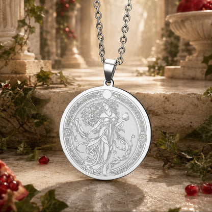 Persephone pomegranate necklace Greek goddess pendant – mystical altar photo 2