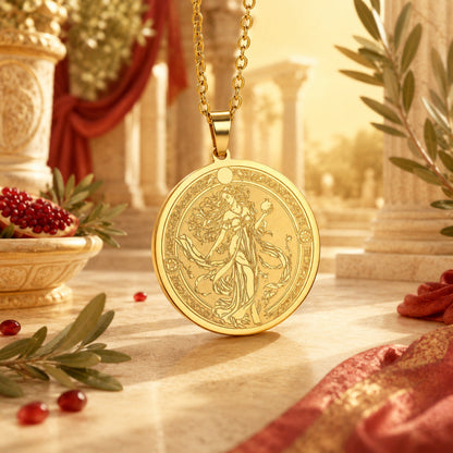 Persephone pomegranate necklace Greek goddess pendant – mystical altar photo 5