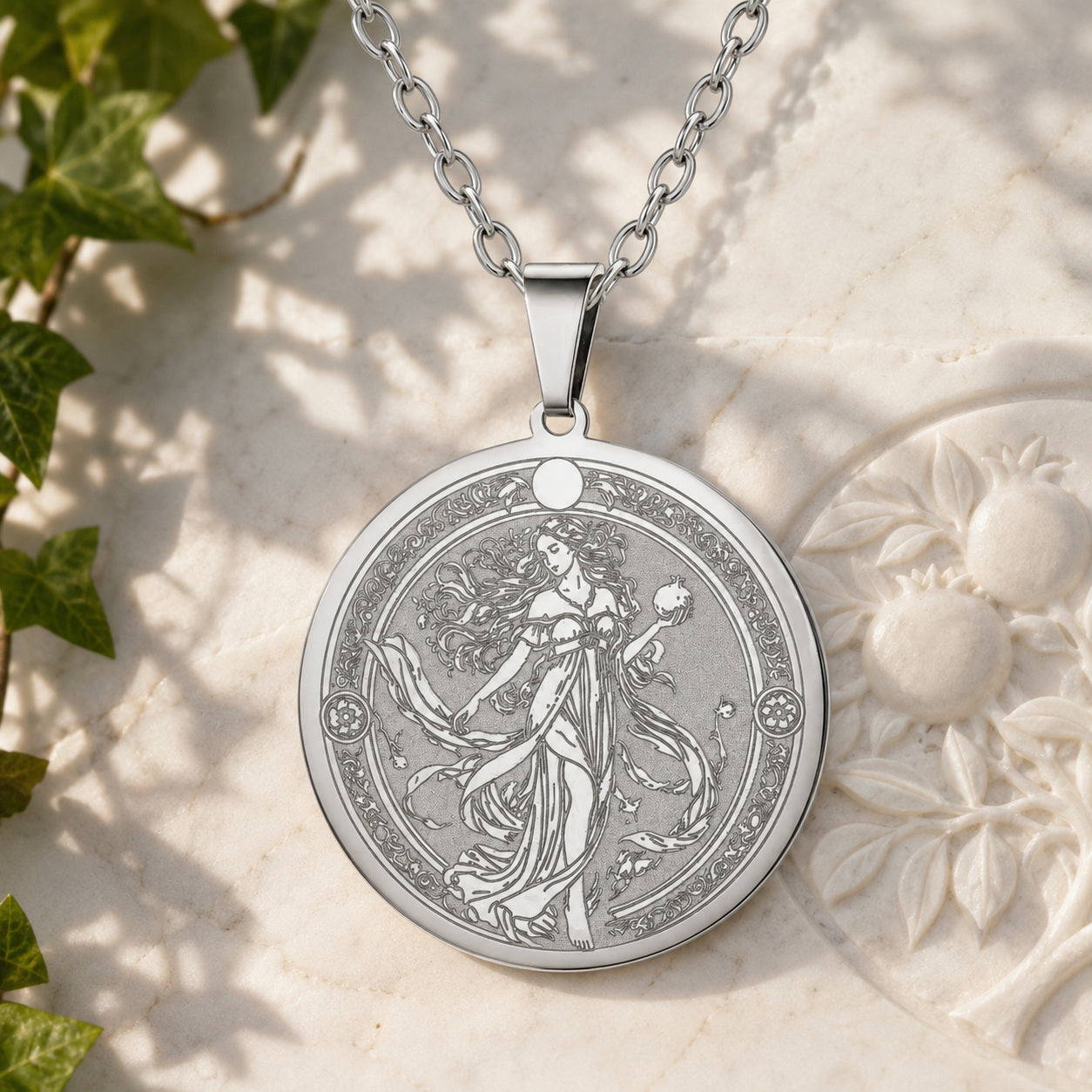 Persephone pomegranate necklace Greek goddess pendant – mystical altar photo 6
