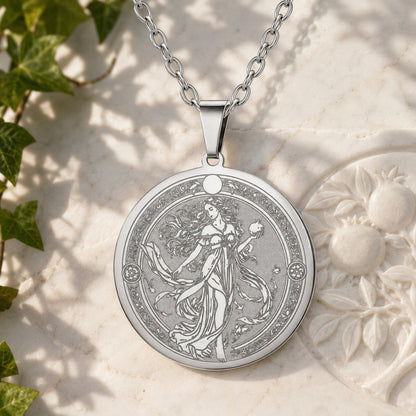 Persephone pomegranate necklace Greek goddess pendant – mystical altar photo 6