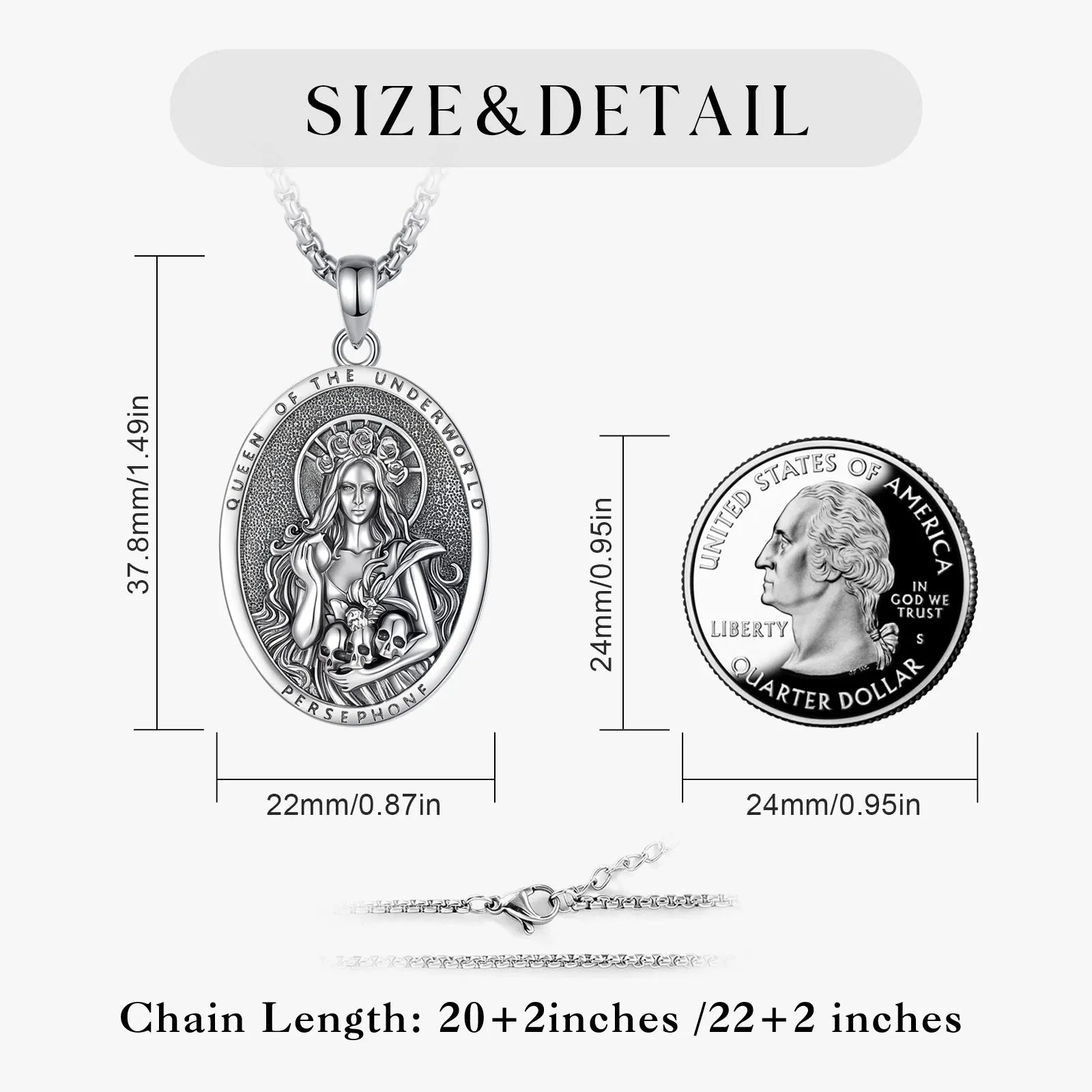 Persephone Pomegranate Skull Necklace Greek Goddess Pendant-MoonChildWorld