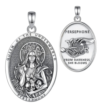 Persephone Pomegranate Skull Necklace Greek Goddess Pendant-MoonChildWorld