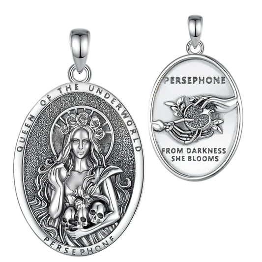 Persephone Pomegranate Skull Necklace Greek Goddess Pendant-MoonChildWorld