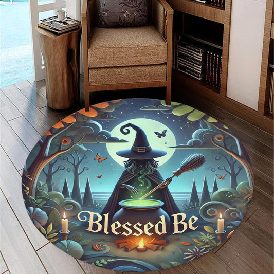 Potion Witch Round Rug Witchy Carpet for Halloween Home Decor-MoonChildWorld