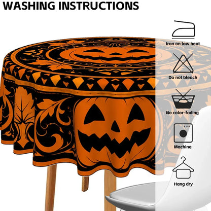 Pumpkin round tablecloth for Halloween seasonal decor