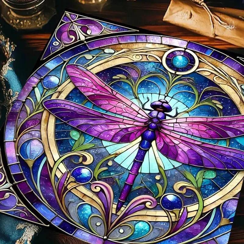 Purple Astrology Dragonfly Witchy Altar Cloth Witchcraft Tarot Tablecloth for Reading Divination-MoonChildWorld