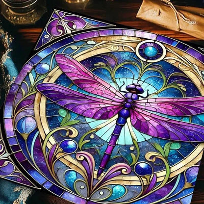 Purple Astrology Dragonfly Witchy Altar Cloth Witchcraft Tarot Tablecloth for Reading Divination-MoonChildWorld