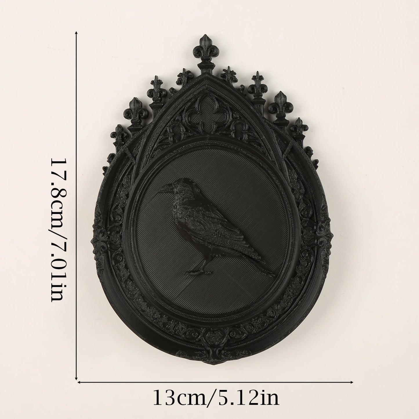 Raven Embossed Resin Wall Plaque Gothic Vintage Wall Decor-MoonChildWorld