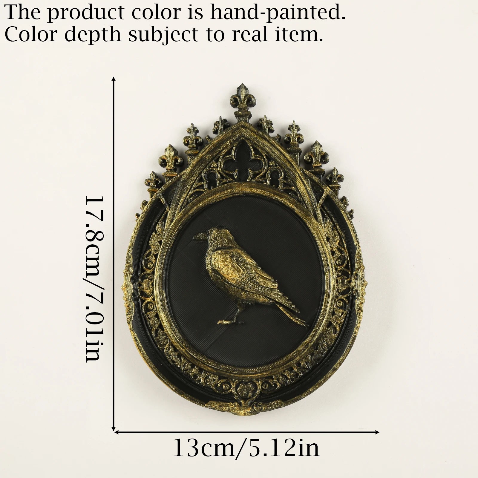 Raven Embossed Resin Wall Plaque Gothic Vintage Wall Decor-MoonChildWorld
