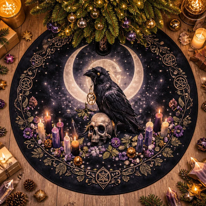 Raven Moon Yule Tree Skirt – Pagan Witch Gothic Decor_mockup_1.webp
