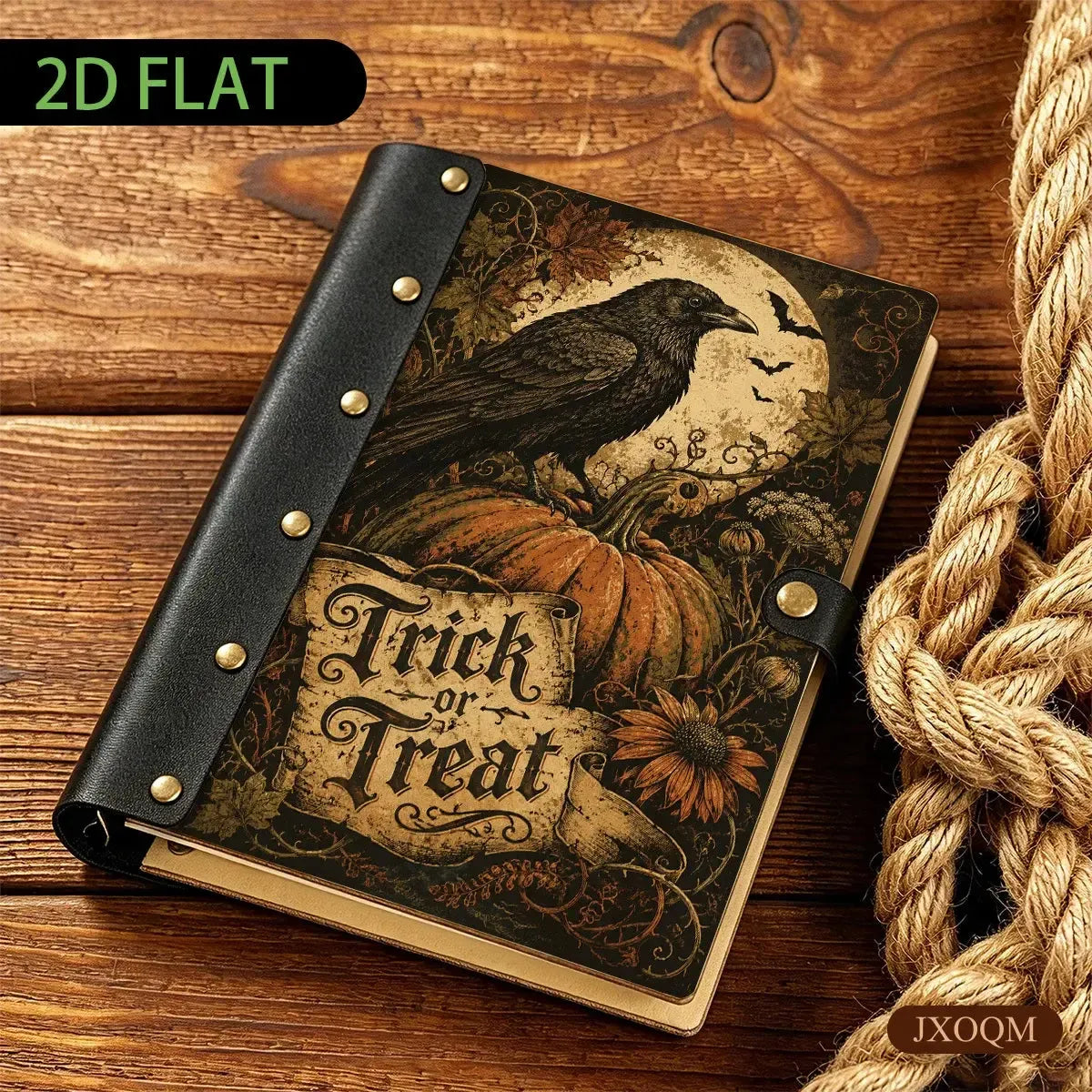 Raven Pumpkin Halloween Journal - refillable grimoire - MoonChildWorld