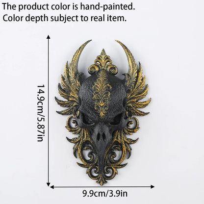 Raven skull wall decor – witchy gothic home decor styled on wall