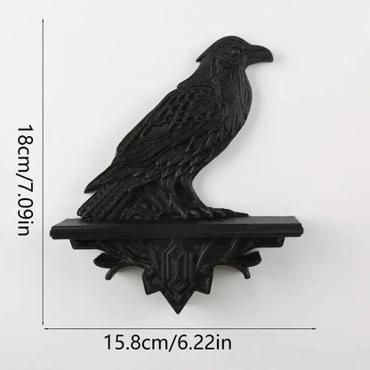 Raven wall shelf dimension diagram, 15.8 cm wide and 18 cm high