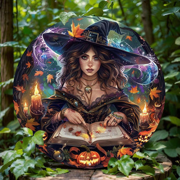 Reading Witch Wall Art Witchcraft Metal Sign For Halloween Witchy Wall Decor-MoonChildWorld