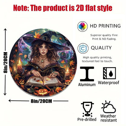 Reading Witch Wall Art Witchcraft Metal Sign For Halloween Witchy Wall Decor-MoonChildWorld