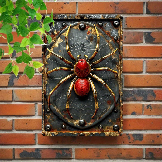 Halloween Spider Metal Sign Spider Wall Art Gothic Home Decor-MoonChildWorld