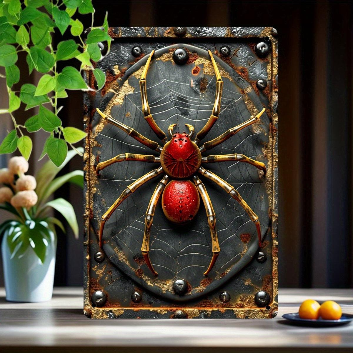 Halloween Spider Metal Sign Spider Wall Art Gothic Home Decor-MoonChildWorld