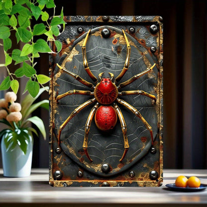 Halloween Spider Metal Sign Spider Wall Art Gothic Home Decor-MoonChildWorld