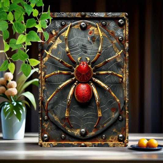 Halloween Spider Metal Sign Spider Wall Art Gothic Home Decor-MoonChildWorld