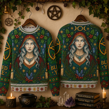 Yule Goddess Pagan Sweatshirt Wicca Christmas Sweater-MoonChildWorld