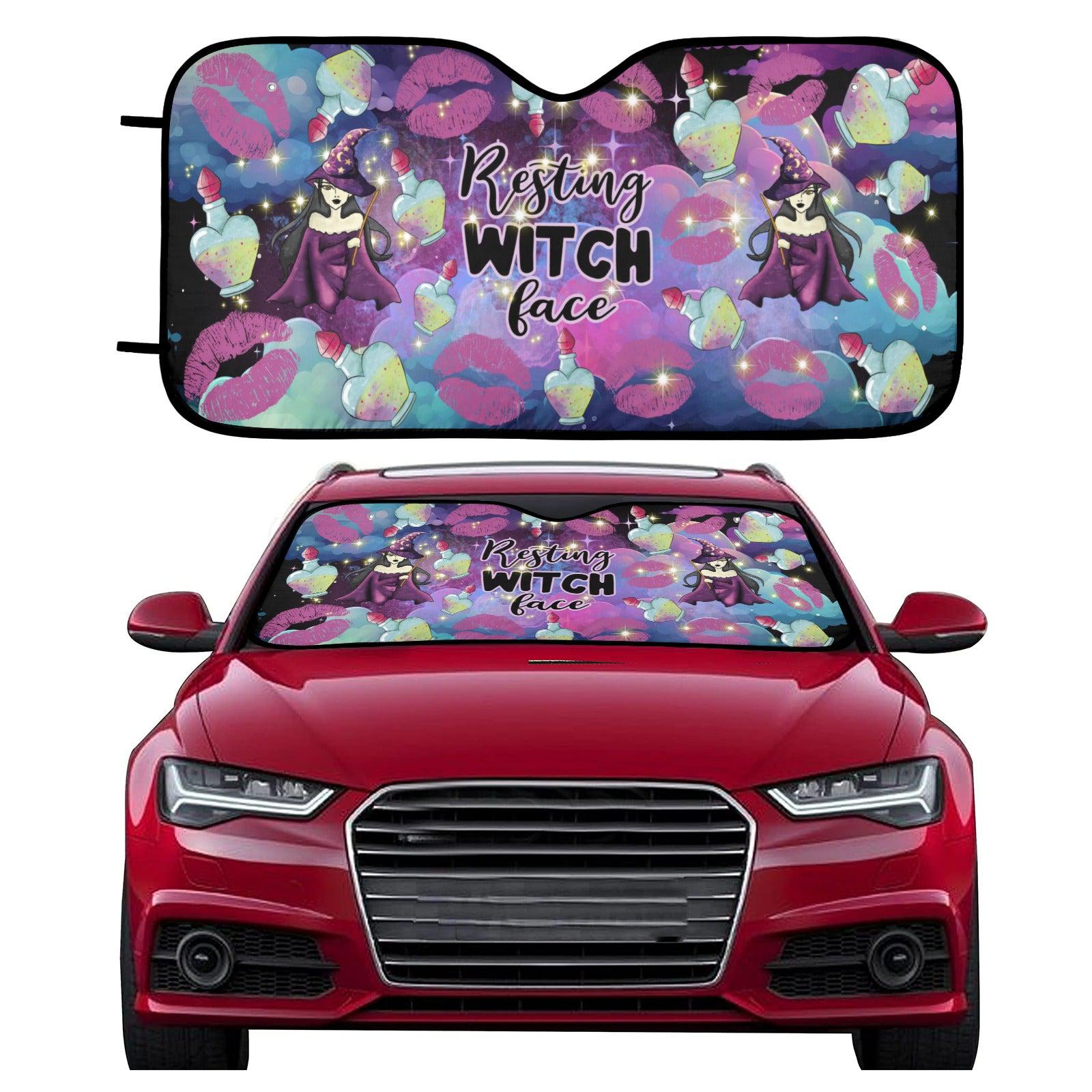 Resting witch face Car Sun Shade-MoonChildWorld