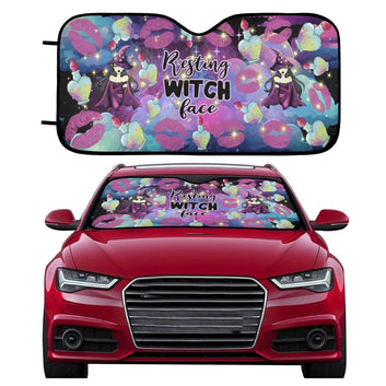 Resting witch face Car Sun Shade-MoonChildWorld