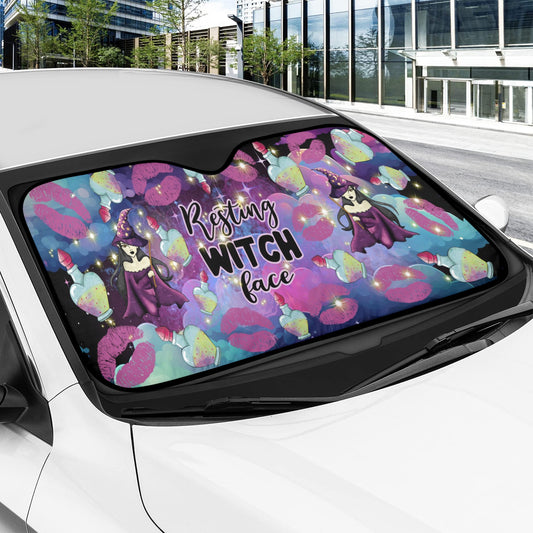 Resting witch face Car Sun Shade-MoonChildWorld