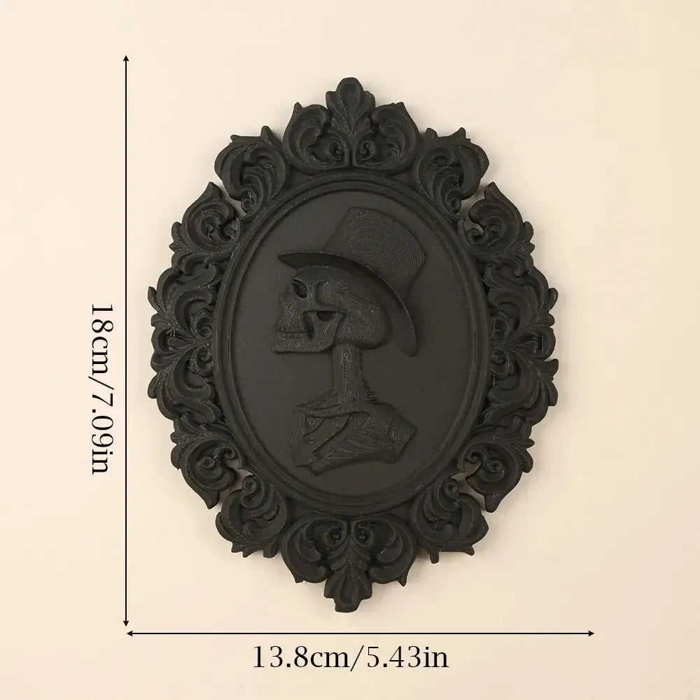 Retro Carved Gentleman Skull Wall Decorative Frame For Halloween Wall Decoration-MoonChildWorld