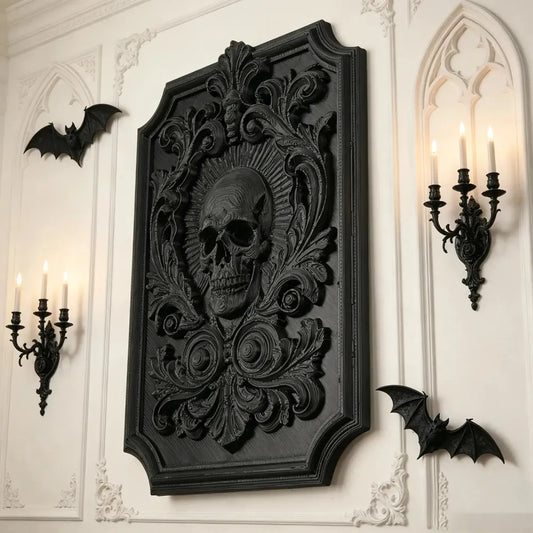 Retro Carved Skull Wall Decorative Plaque For Halloween Home Decor