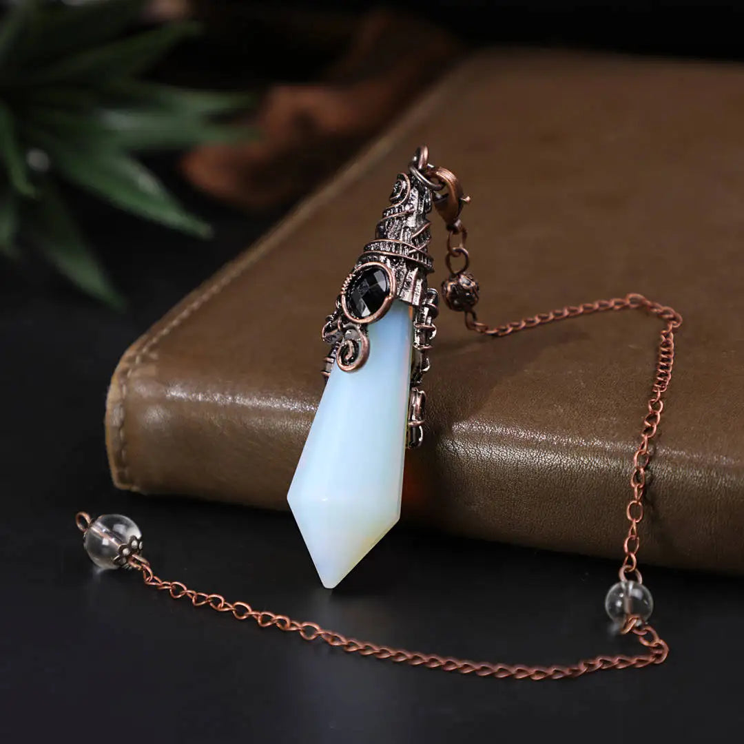 Retro Crystal Pendulum Large Natural Stone Divination Pendant-MoonChildWorld