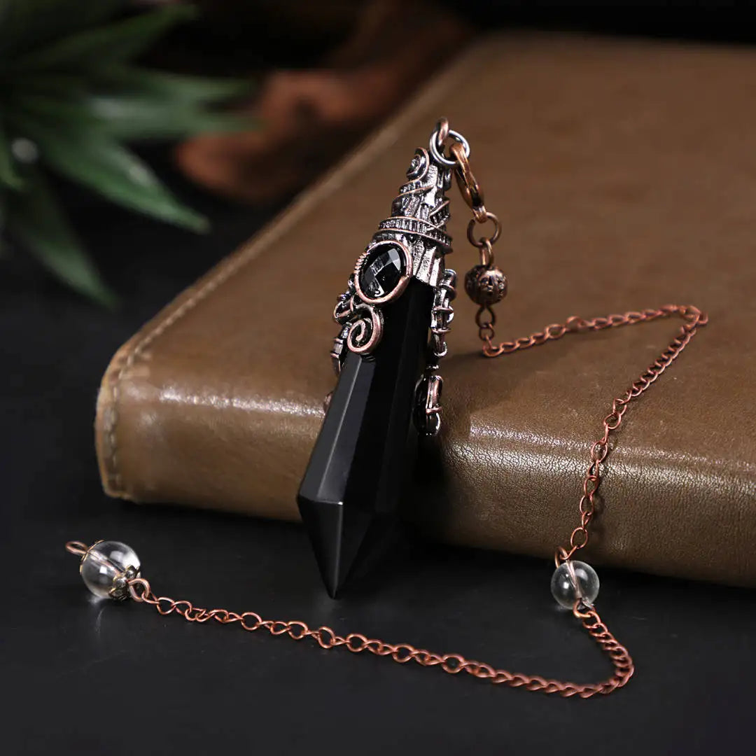 Retro Crystal Pendulum Large Natural Stone Divination Pendant-MoonChildWorld