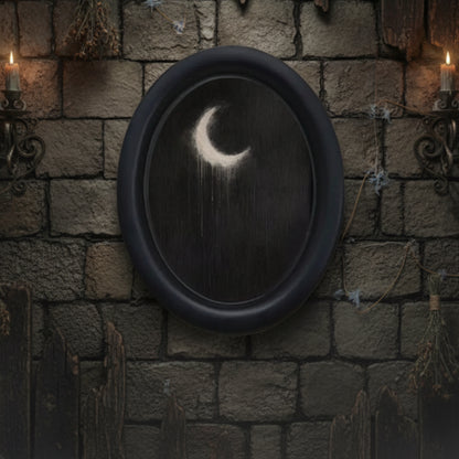Retro Dark Crescent Moon Wall Decoration – front view