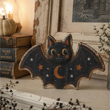 Retro Halloween Table Sign, Ghost Bat Moon Haunted House Decor, product view 9 of 19