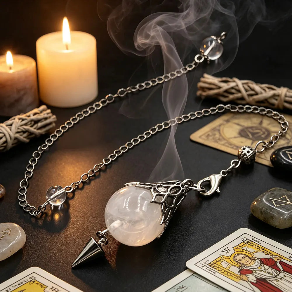 Retro Natural Gemstone Crystal Pendulum for Healing Divination-MoonChildWorld
