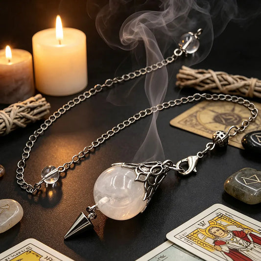 Retro Natural Gemstone Crystal Pendulum for Healing Divination-MoonChildWorld