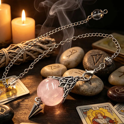 Retro Natural Gemstone Crystal Pendulum for Healing Divination-MoonChildWorld