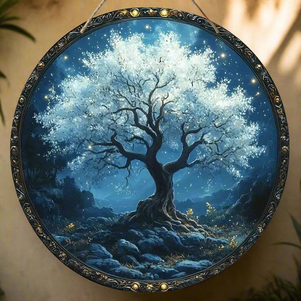 Retro Tree of Life Wooden Sign Pagan Hanging Sign Home Decor-MoonChildWorld