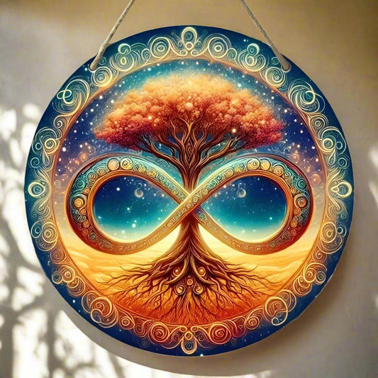 Retro Tree of Life Wooden Sign Pagan Hanging Sign Home Decor-MoonChildWorld