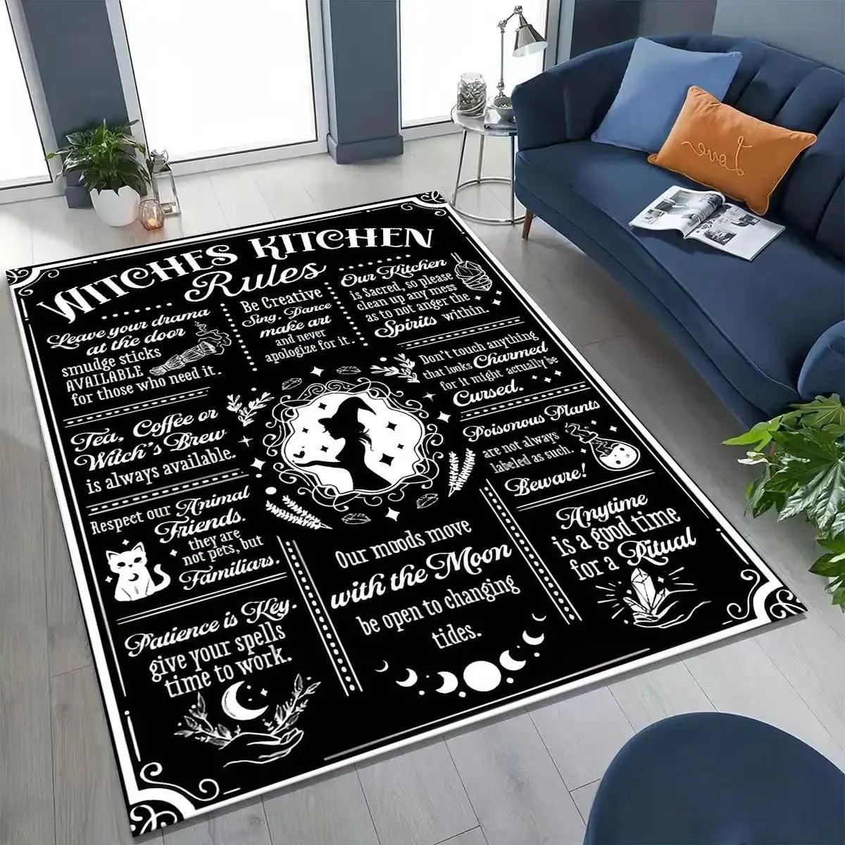 Retro Witch Ouija Gothic Spirit Board Rug Ouija Board Carpet Home Decor-MoonChildWorld