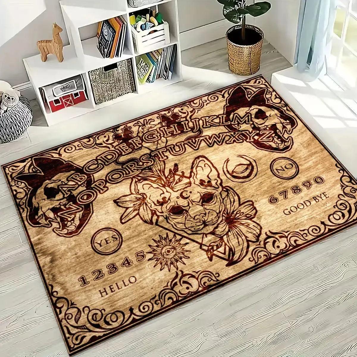 Retro Witch Ouija Gothic Spirit Board Rug Ouija Board Carpet Home Decor-MoonChildWorld